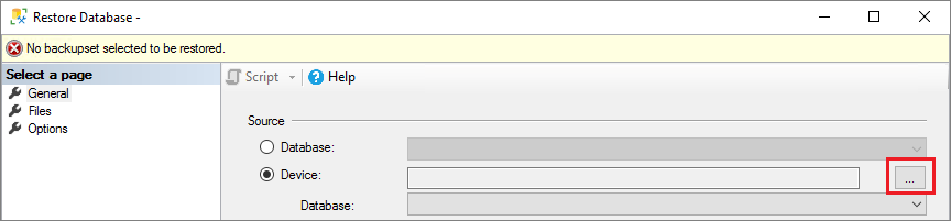 Herstelapparaat selecteren
