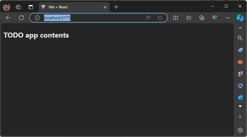 Schermopname van de app die wordt uitgevoerd in de browser.