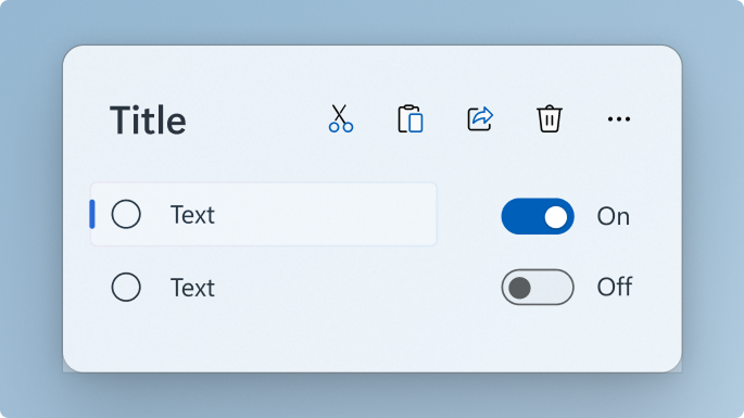 Een zwevend app-venster met UI-besturingselementen