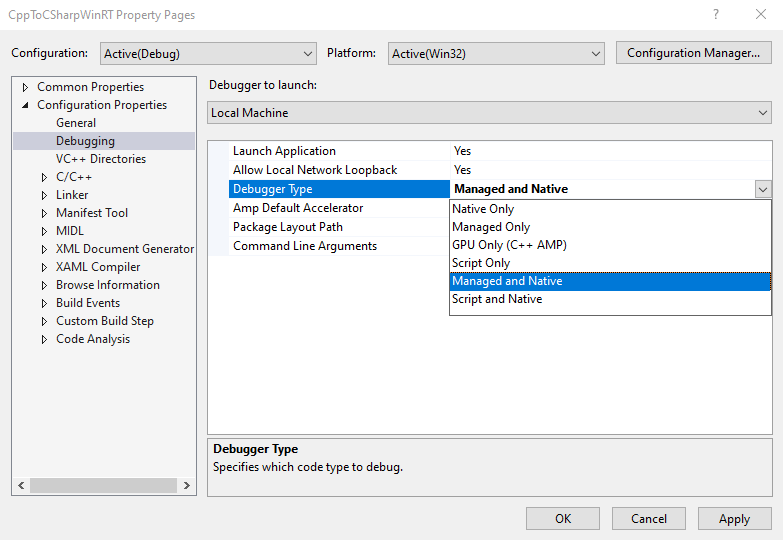 eigenschappen voor foutopsporing in C++