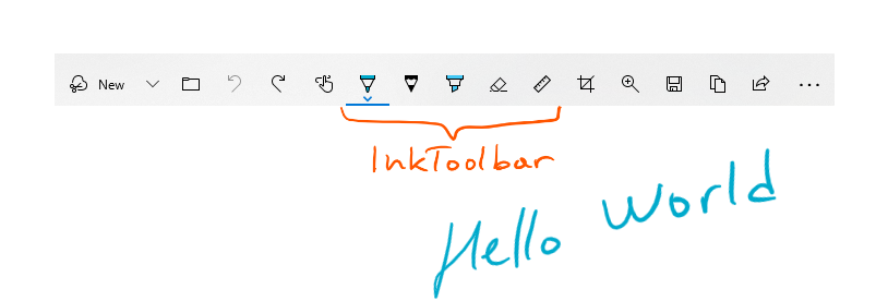 InkToolbar in de Windows Ink-werkruimte