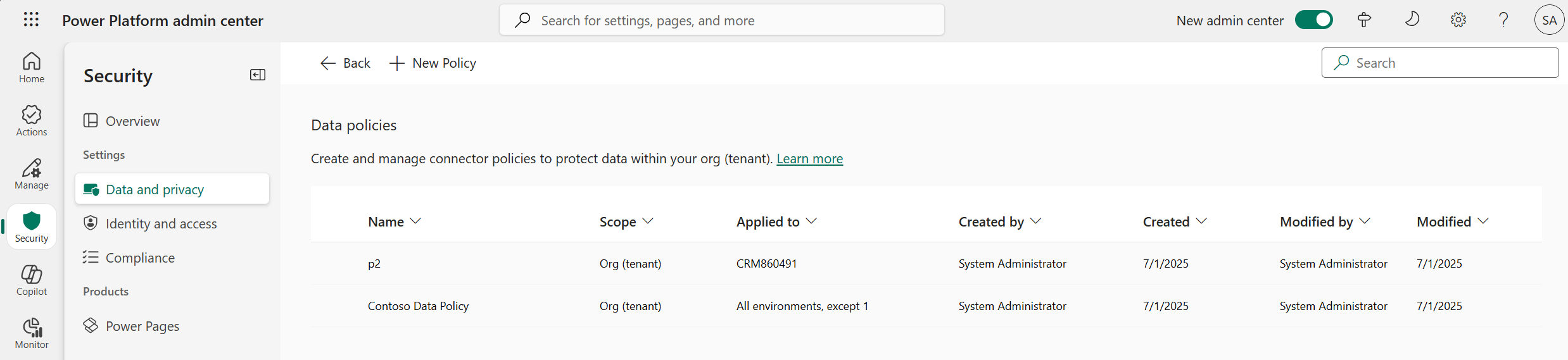 Data policies in the Power Platform admin center. Data policies in the Power Platform admin center.