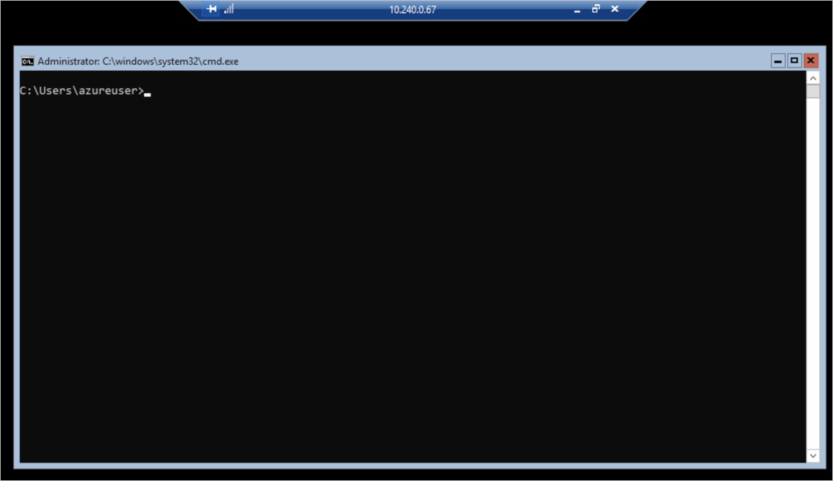 A imagem da janela cmd do nó no Windows Server
