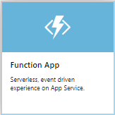 Captura de tela que mostra o bloco do Aplicativo de Funções no portal do Azure.