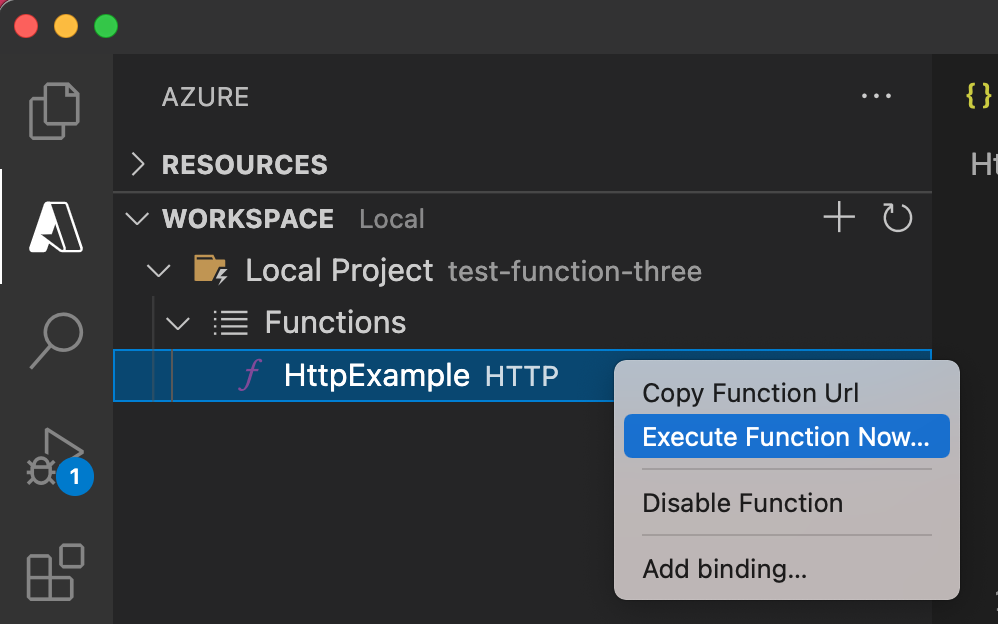 Execute a função agora no Visual Studio Code