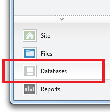 Guia do workspace do Banco de Dados WebMatrix