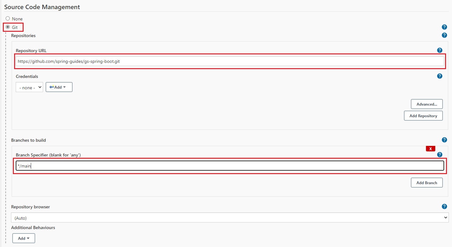 Definir o repositório Git