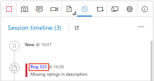 Captura de tela de exibição de um bug ou tarefa.