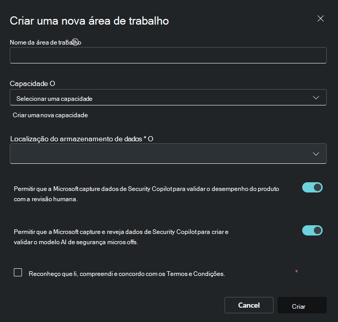 Imagem da criação de uma área de trabalho.