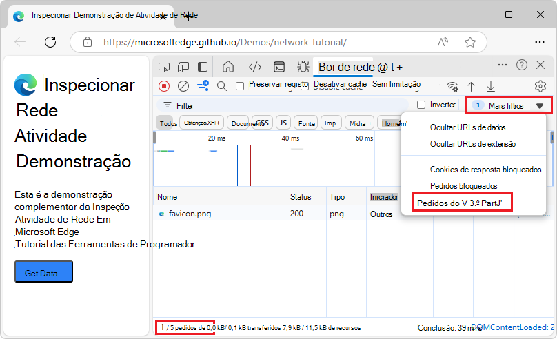 A tabela Pedidos mostra apenas os pedidos de terceiros