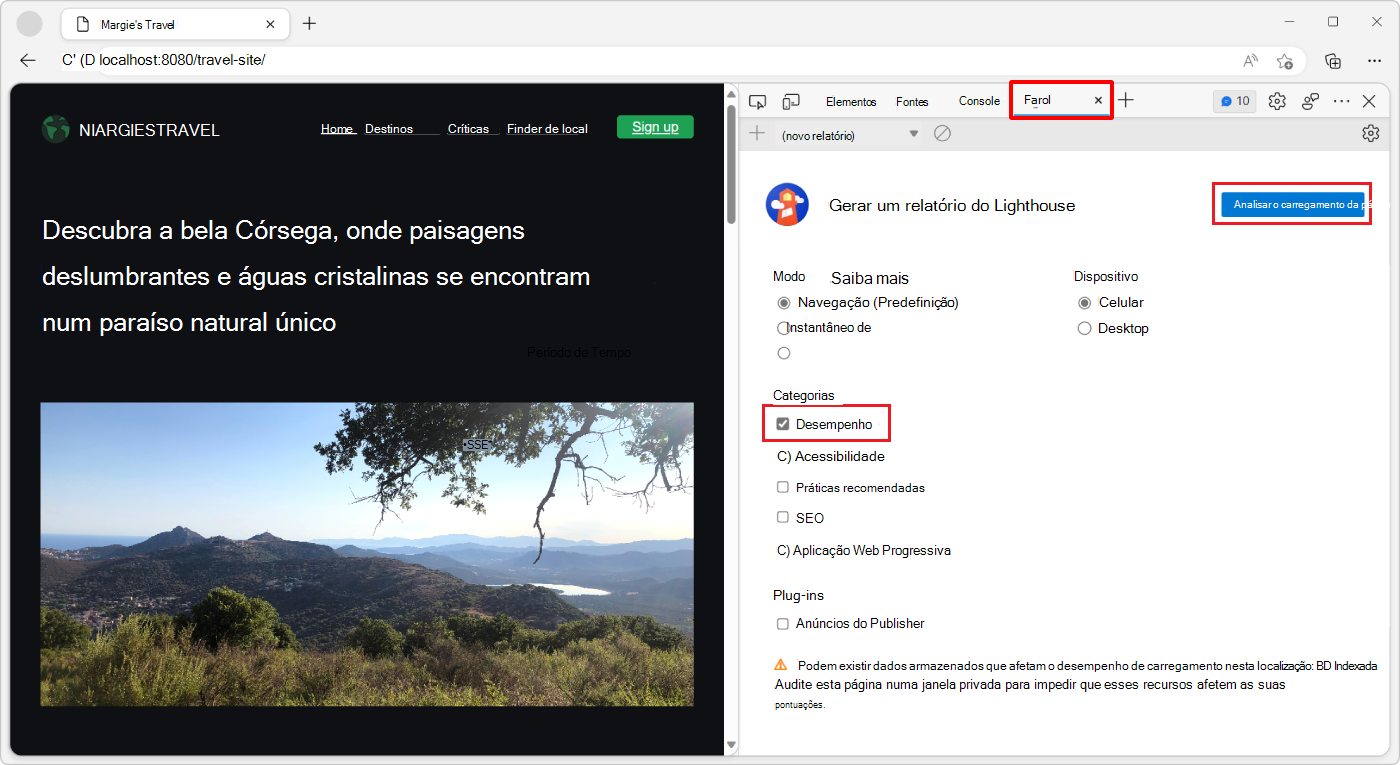 A ferramenta Lighthouse
