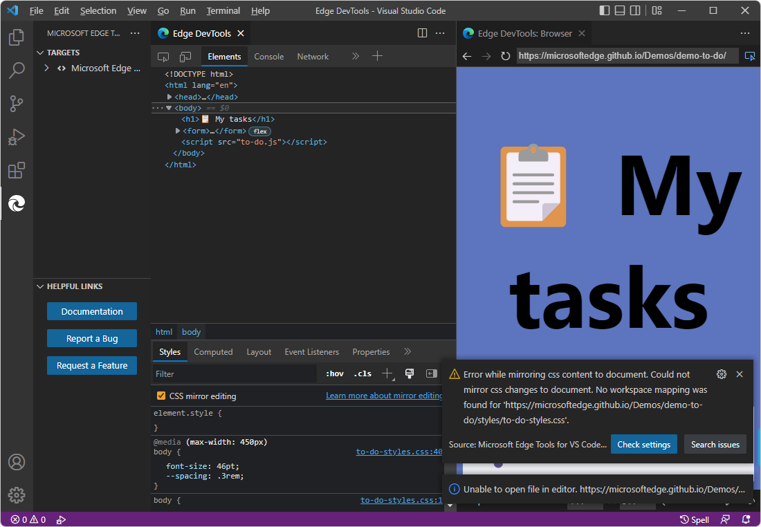 Barra Lateral das Ferramentas do Microsoft Edge ao visualizar um URL