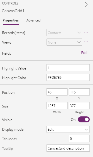 Painel de Propriedades