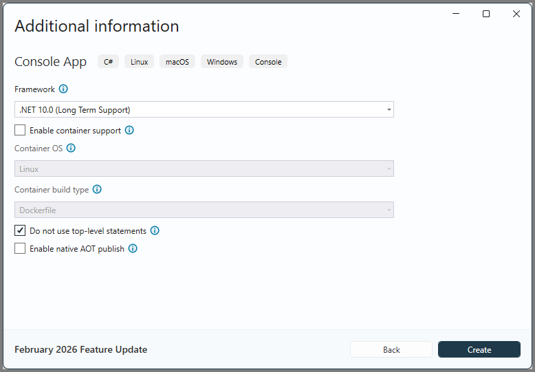 Caixa de diálogo Informações Adicionais.