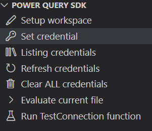 Screenshot of Tasks dentro da seção Power Query SDK.