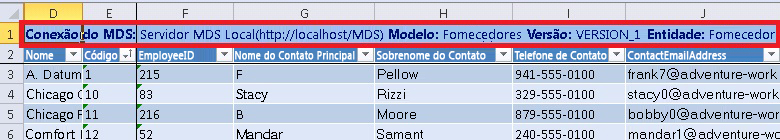 Excel - Mostrando Detalhes de Conexão do MDS