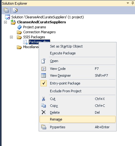Package.dtsx – Renomear Menu