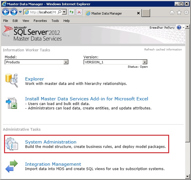 Master Data Manager – System Administration