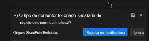 pop-up de registo de inquilino local