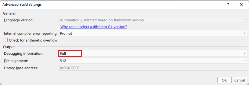 Gerar PDBs para compilações em C#