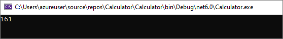 Captura de tela de uma janela do console mostrando os resultados do cálculo inteiro.