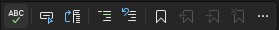 Captura de tela da barra de ferramentas do Editor de Texto no Visual Studio.