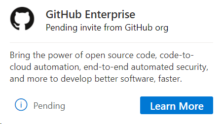Convite para o GitHub pendente no GitHub Enterprise