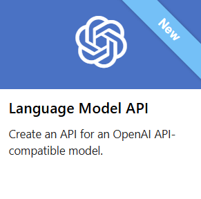 Captura de tela da criação de uma API compatível com OpenAI no portal.