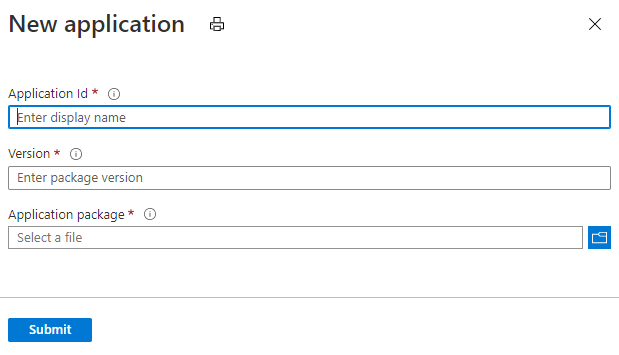 Captura de ecrã do processo de criação de Nova aplicação no portal do Azure.