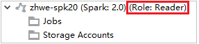 clusters do HDInsight Spark no leitor de funções do Azure Explorer.