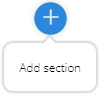 Captura de ecrã mostrando o ícone para adicionar seção no portal de desenvolvedores.