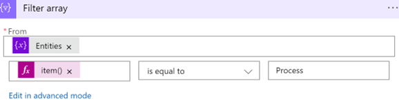 Captura de ecrã a mostrar o preenchimento das informações da matriz de filtro.