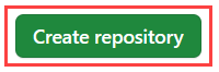 captura de ecrã do botão Criar repositório.