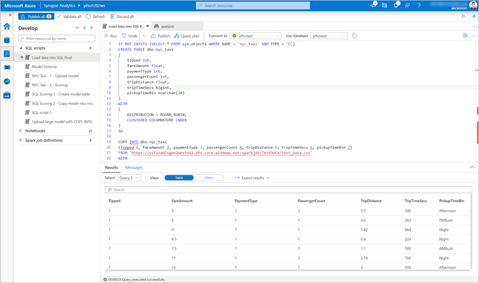 Carregar dados para um pool SQL dedicado