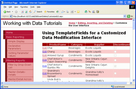 A interface Read-Only do GridView está completa