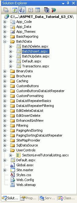 Adicionar as páginas de ASP.NET para os tutoriais SqlDataSource-Related