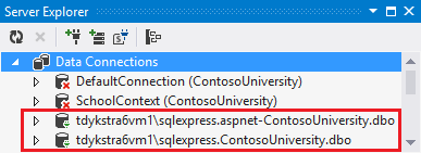 Novas bases de dados no Server Explorer