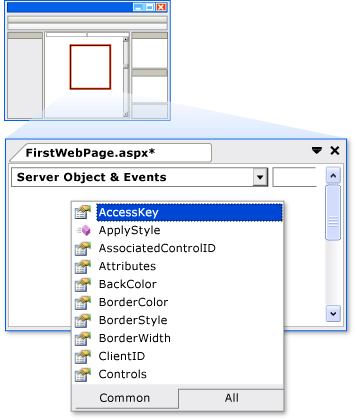 IntelliSense na vista de código