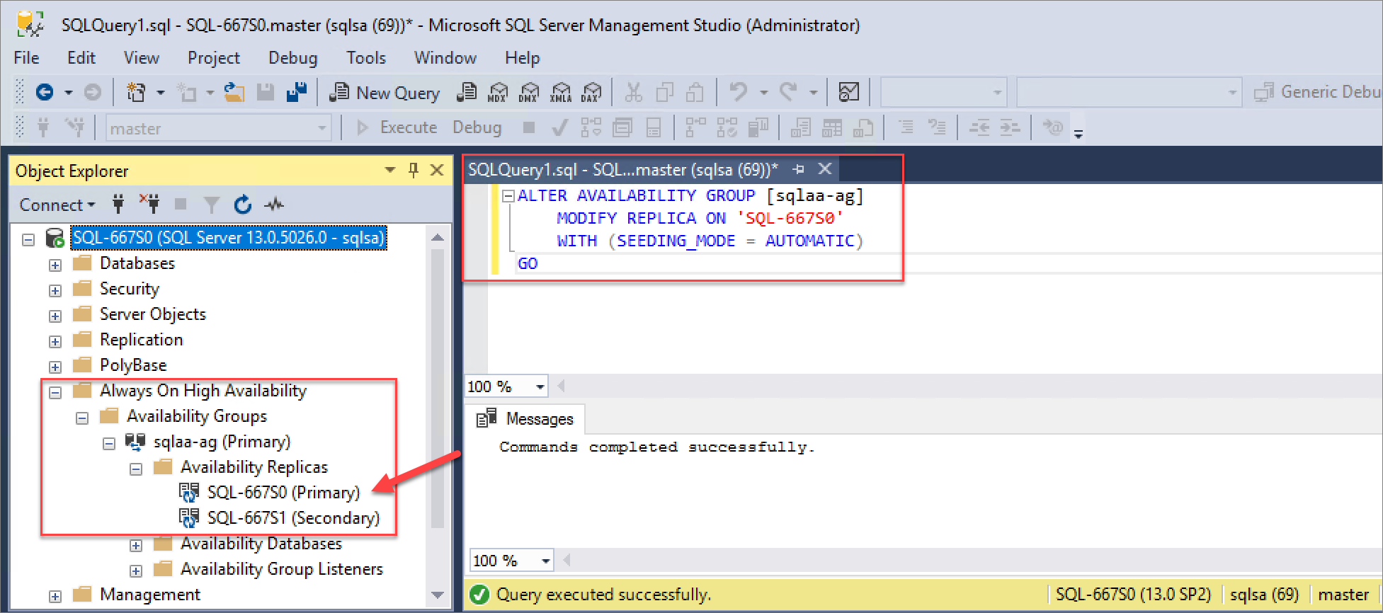 Script da instância principal do SQL