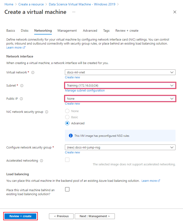 Captura de ecrã da configuração de rede da máquina virtual.