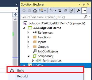 Construa um projeto Azure Stream Analytics IoT Edge no Visual Studio