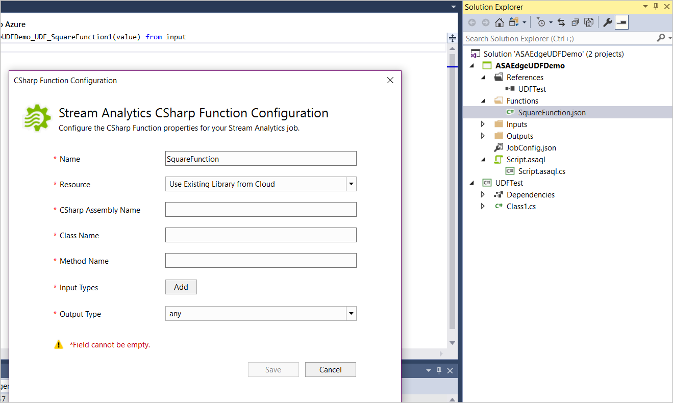 Configuração de funções em C sharp no Visual Studio