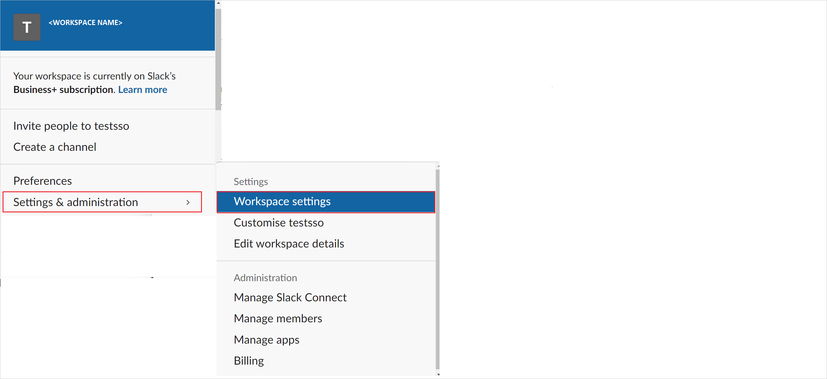 Captura de ecrã da configuração de início de sessão único para o Microsoft Entra ID.