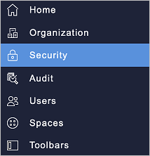 Captura de tela do Workgrid U I com a seção Segurança chamada.