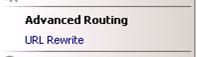 Captura de tela do URL Rewrite na seção Roteamento Avançado em Regras de Roteamento.