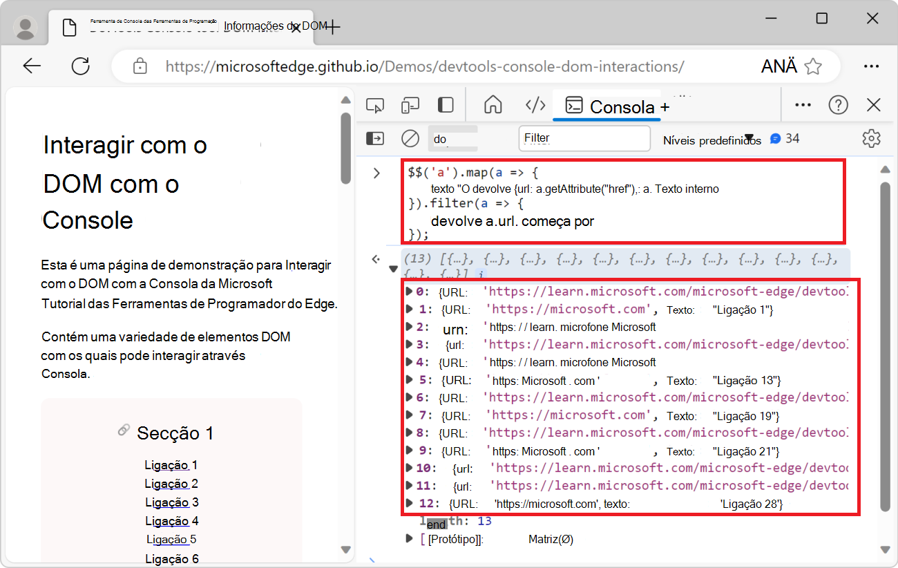 A lista de ligações externas na página