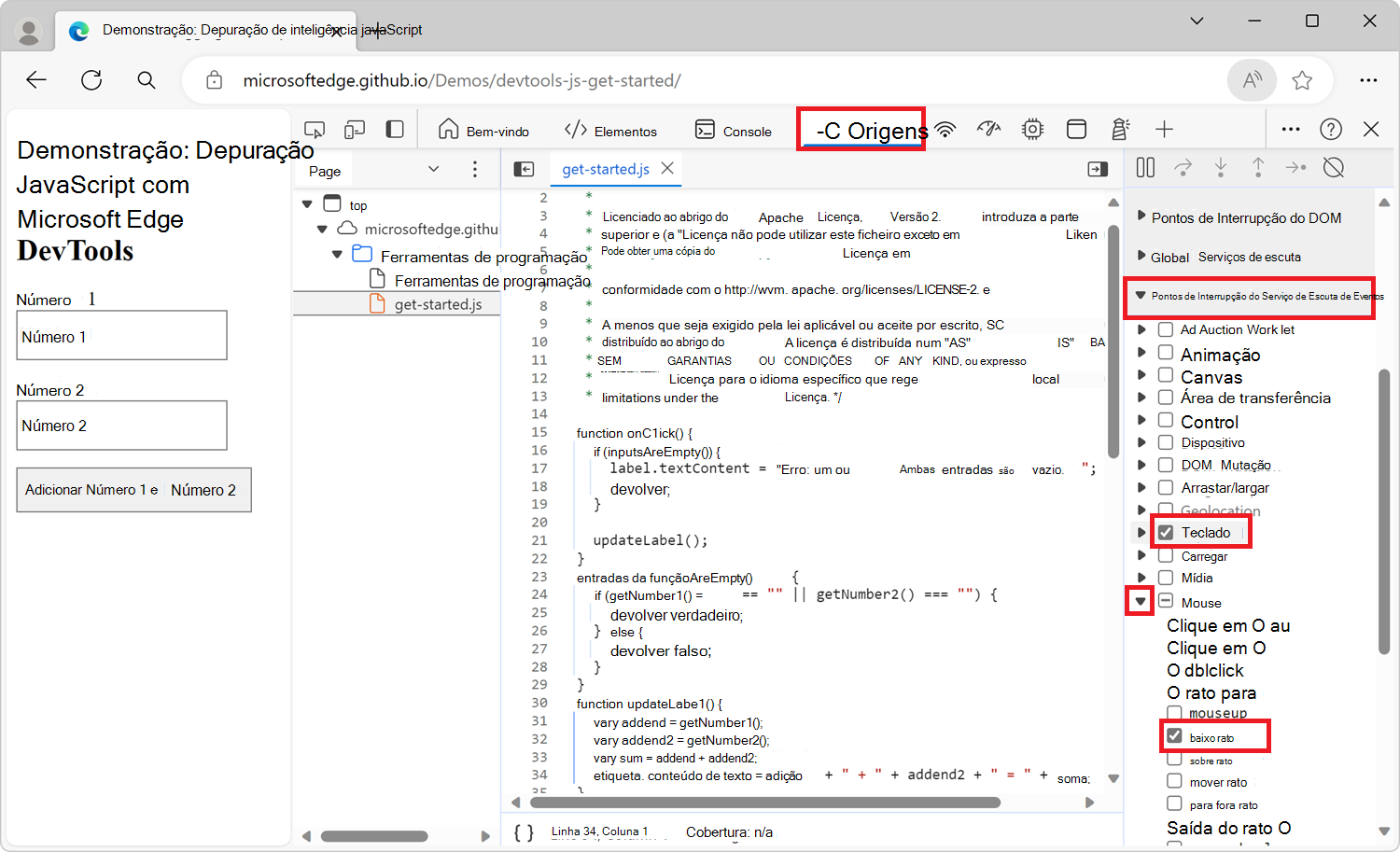 Criar um ponto de interrupção do serviço de escuta de eventos