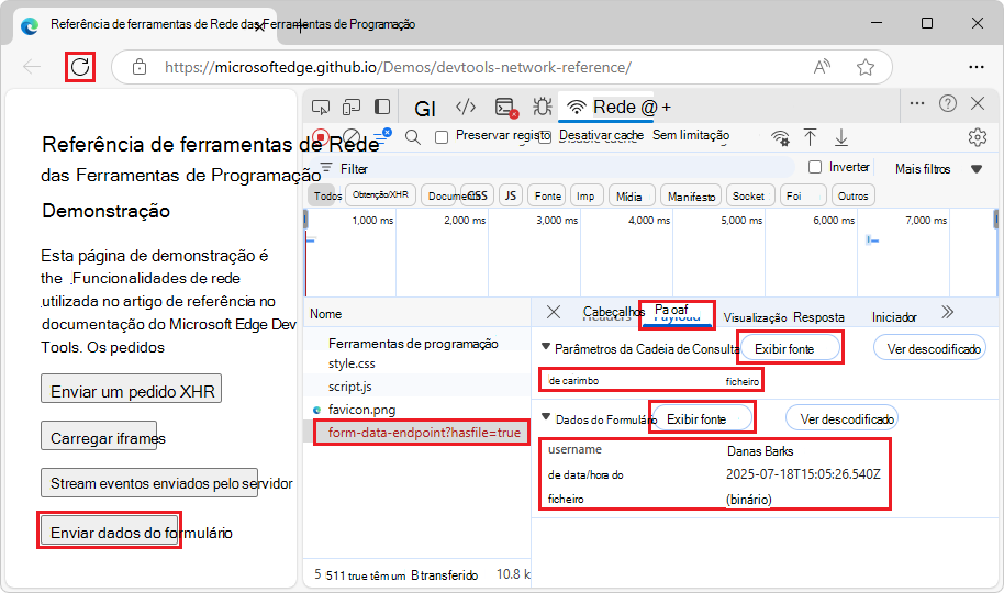 Os botões Ver origem