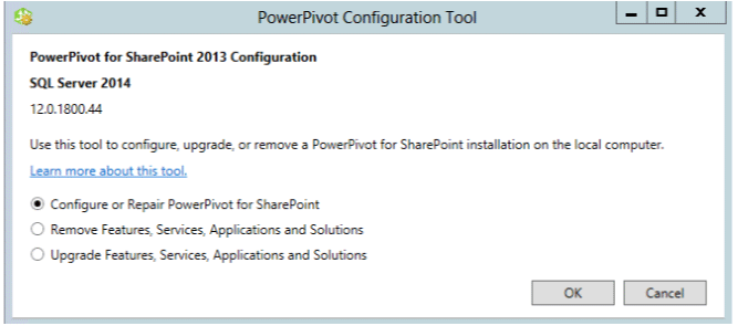Ferramenta de Configuração PowerPivot para SharePoint 2013
