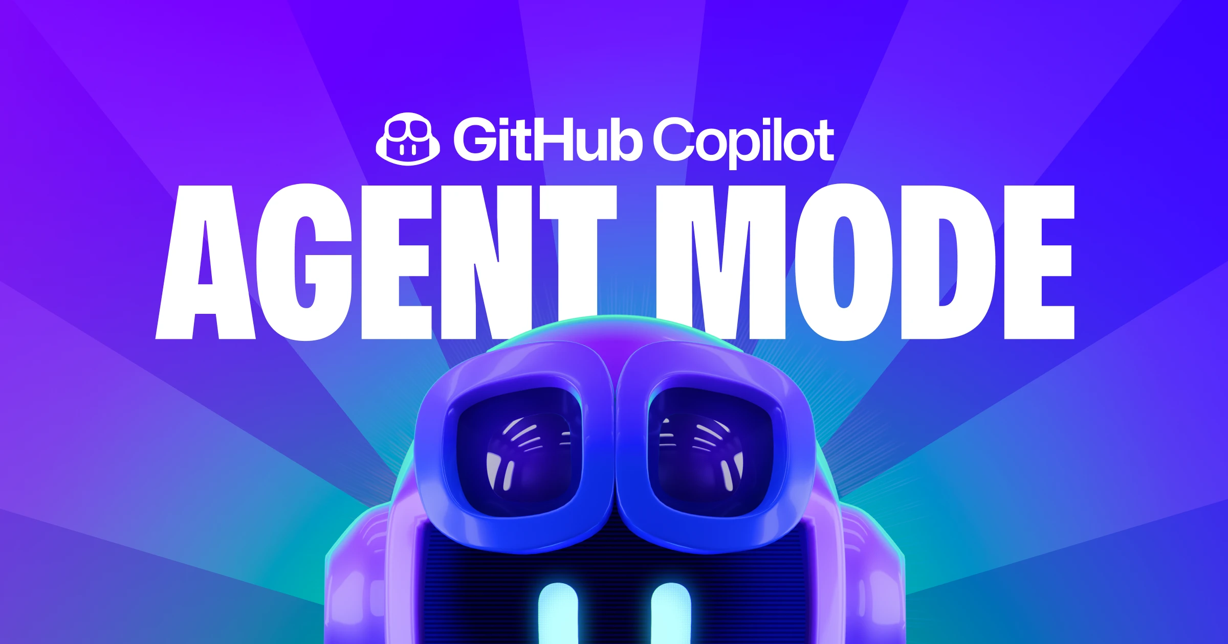 Captura de tela do ícone do GitHub Copilot com as palavras modo agente na parte superior.